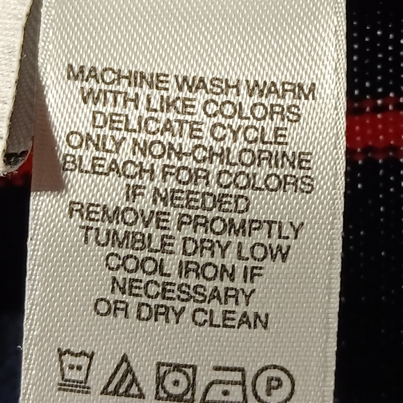 Liz Golf EUC Women's V-neck Cardigan, Large, Navy with Red Stripes White Accents - Picture 8 of 9